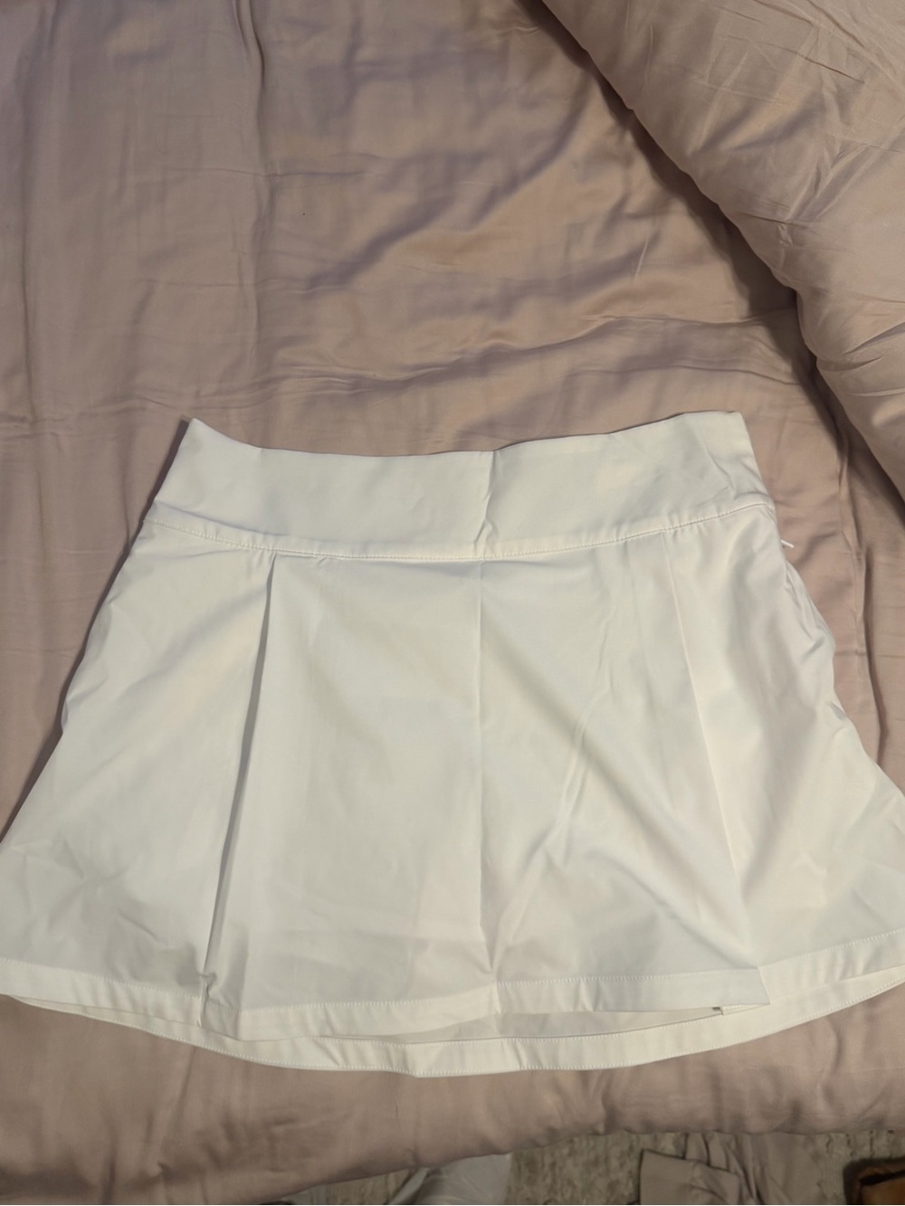 Women's White Performance Tennis Skort with Built-In Shorts